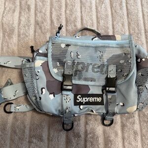 Supreme Blue and Gray Camouflage Crossbody Bag